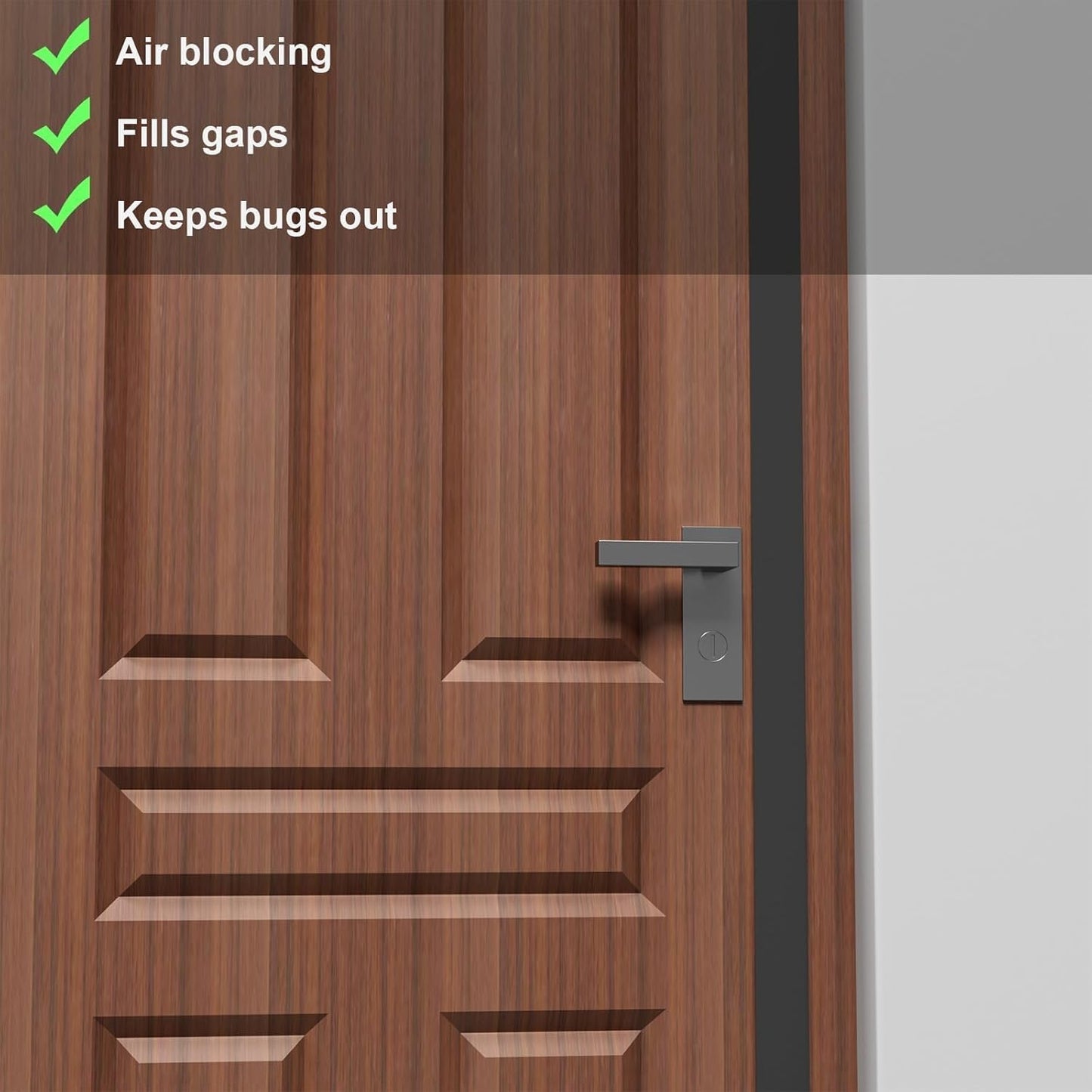 T-Shaped Door Draft Stopper, 1.97 in x 20 Ft Silicone Seal Strip for Windows Gaps, Weather