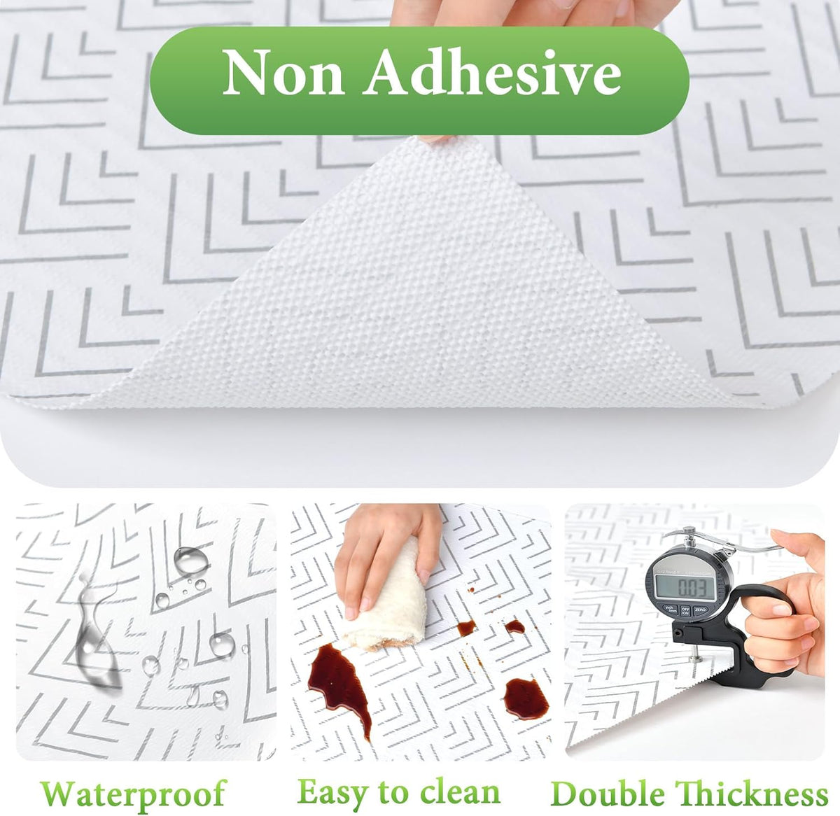 Shelf Liner for Kitchen Cabinets Non Adhesive Drawer Liner Non-Slip Thickened Shelf Liner Paper
