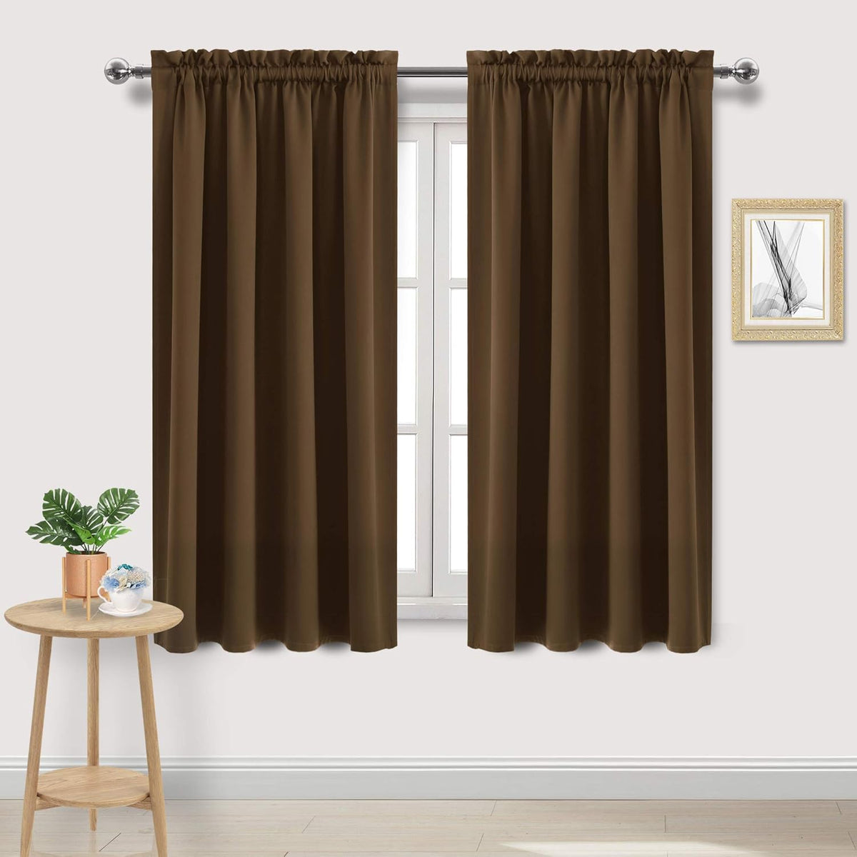 DWCN Blackout Curtains Room Darkening Thermal Insulated Bedroom Curtains Window Curtain Panels, 52