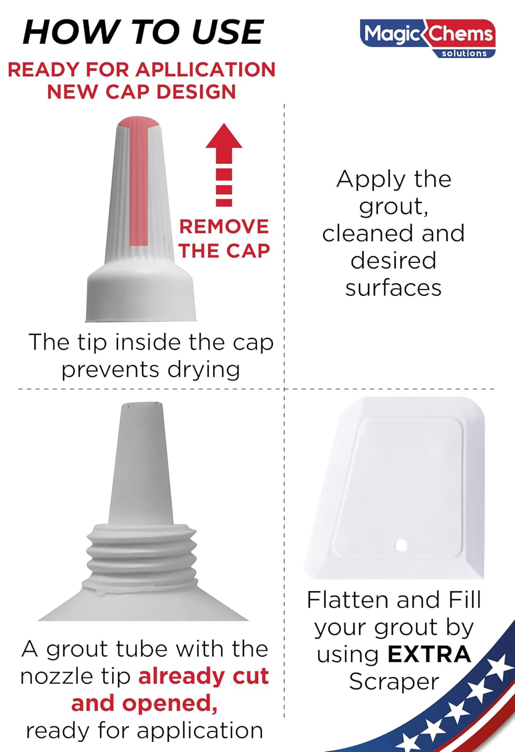 Tile Grout Repair, White 8.8 oz/250gr. Fast Drying Grout Repair Kit, Grout Filler Tube Repair Kit
