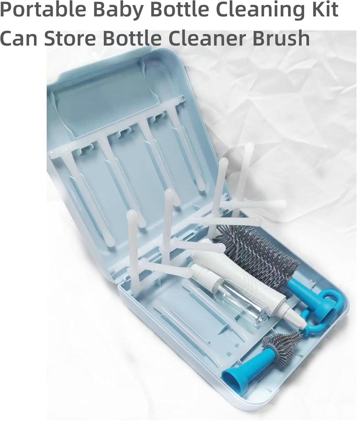 Travel Bottle Drying Rack Space Saving,Foldable Bottle Drain Rack with 16 Ribs,Portable Baby Bottle