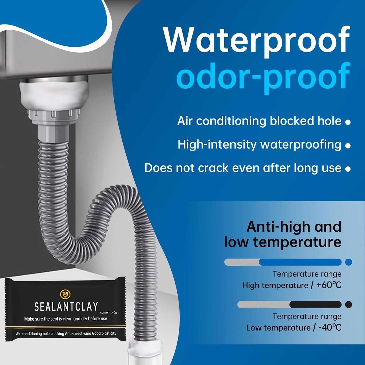 Quick Mending Mud & Waterproof White Sealant Putty (Pack of 8) - Ideal for Sealing: Air