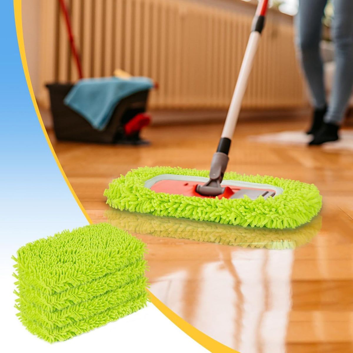 Reusable Dry Sweeping Cloths Microfiber Wet Mop Pads Compatible with Swiffer Sweeper Mop