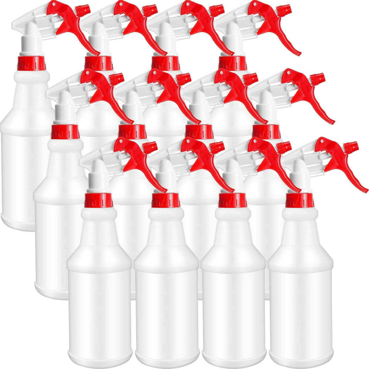 Eccliy 12 Pcs 16 Oz Plastic Spray Bottle, Adjustable Empty Reusable Sprayer for Cleaning, Planting