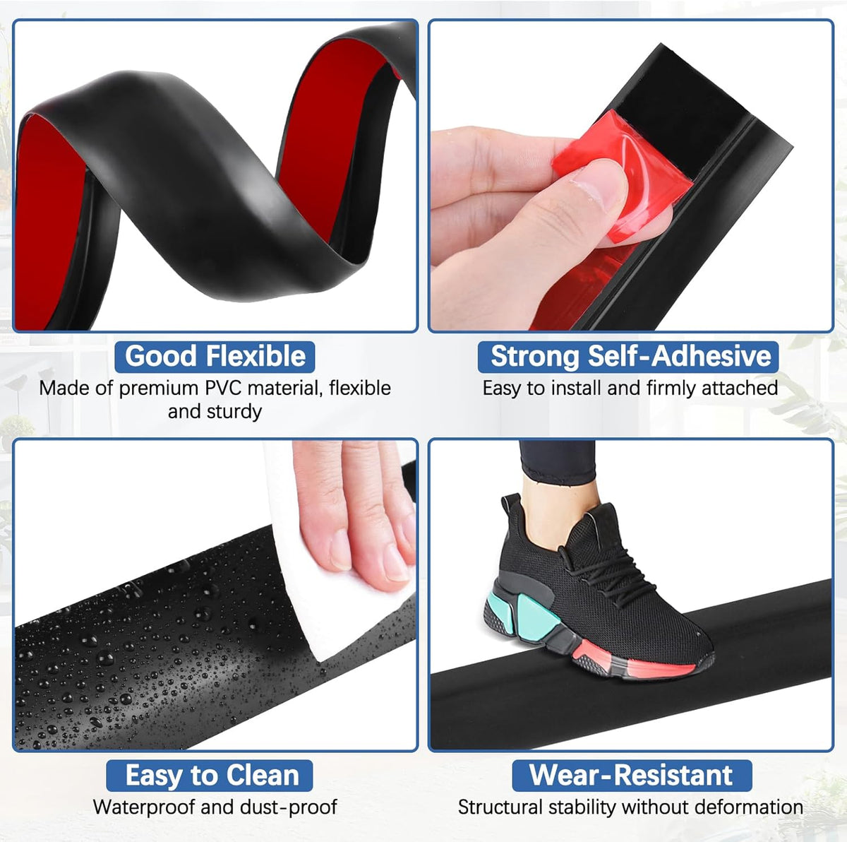 Vinyl Door Threshold Flooring Transition Strip Self Adhesive Carpet Edging Strip for Laminate