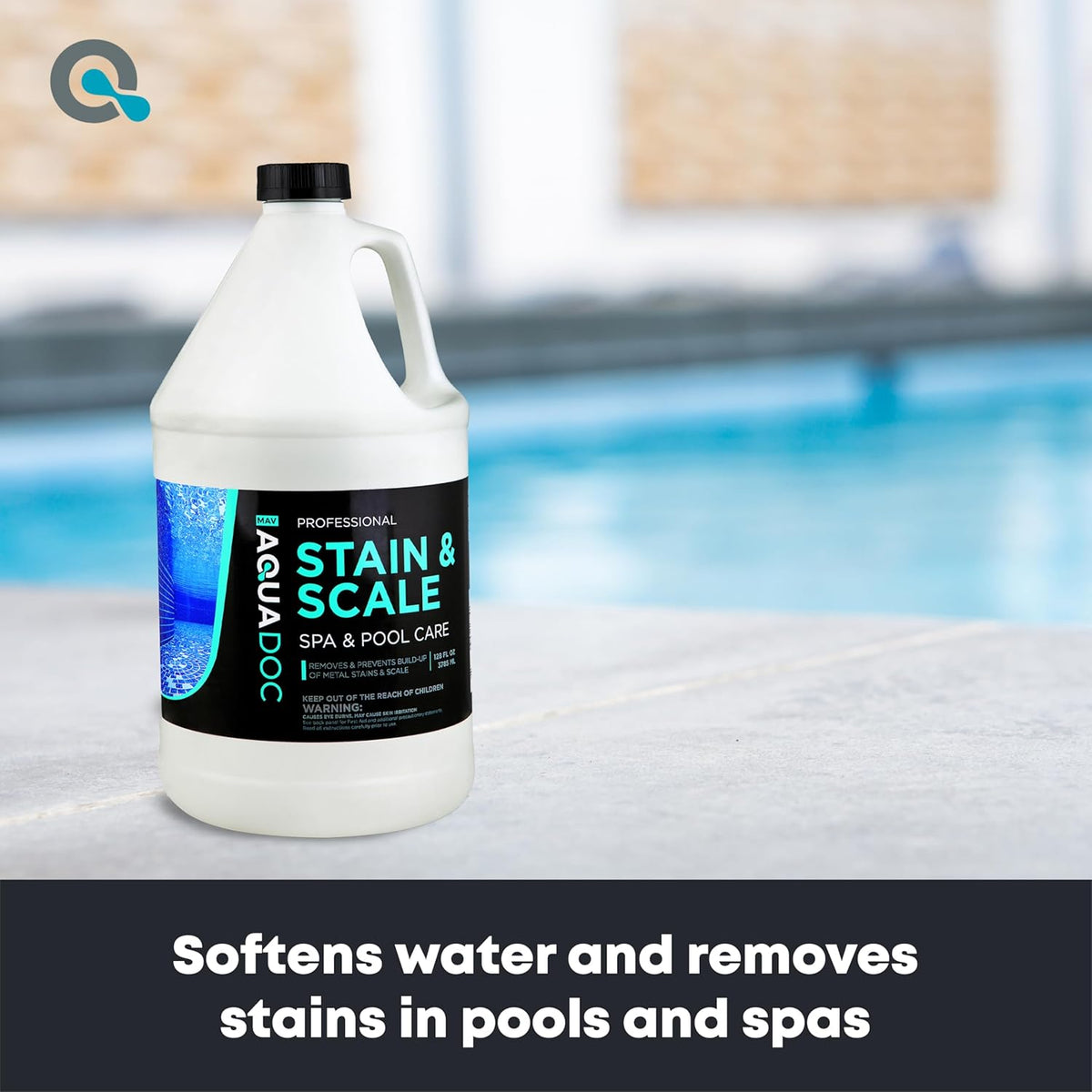 Pool & Hot Tub Stain and Scale Remover - AquaDoc 1 Gallon (128oz) Pool Stain & Scale for Calcium