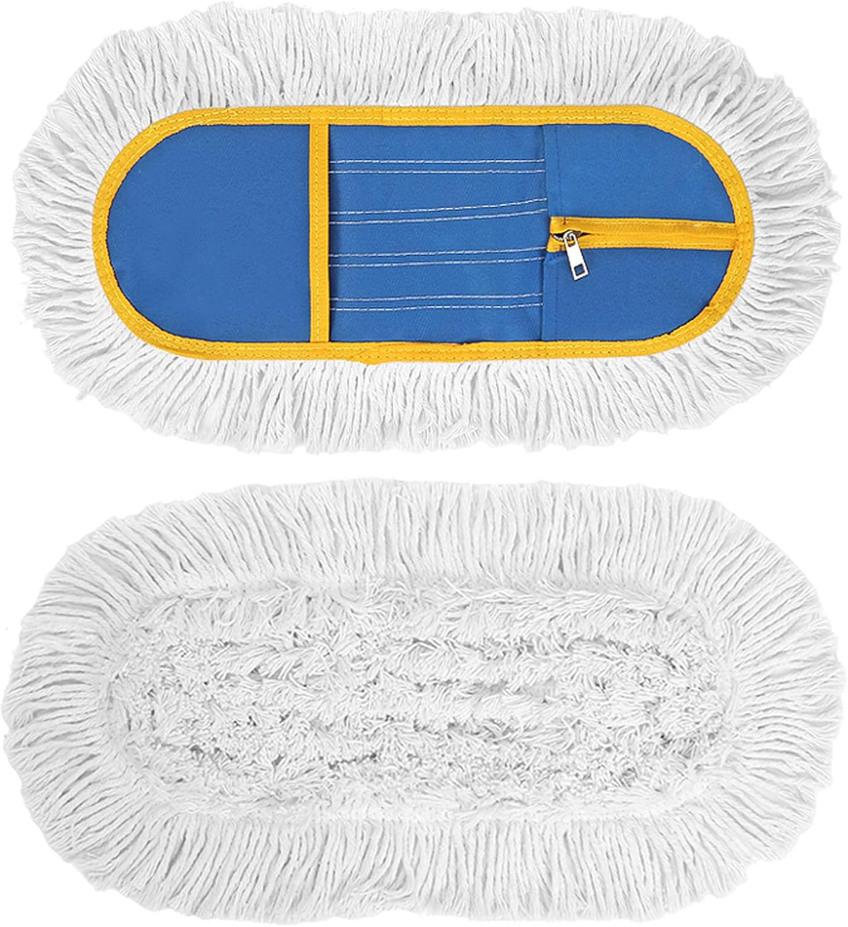 16 Inch Commercial Dust Mop Replacement Heads, 2 Pack Heavy Duty Industrial Cotton Mop Refill Pads