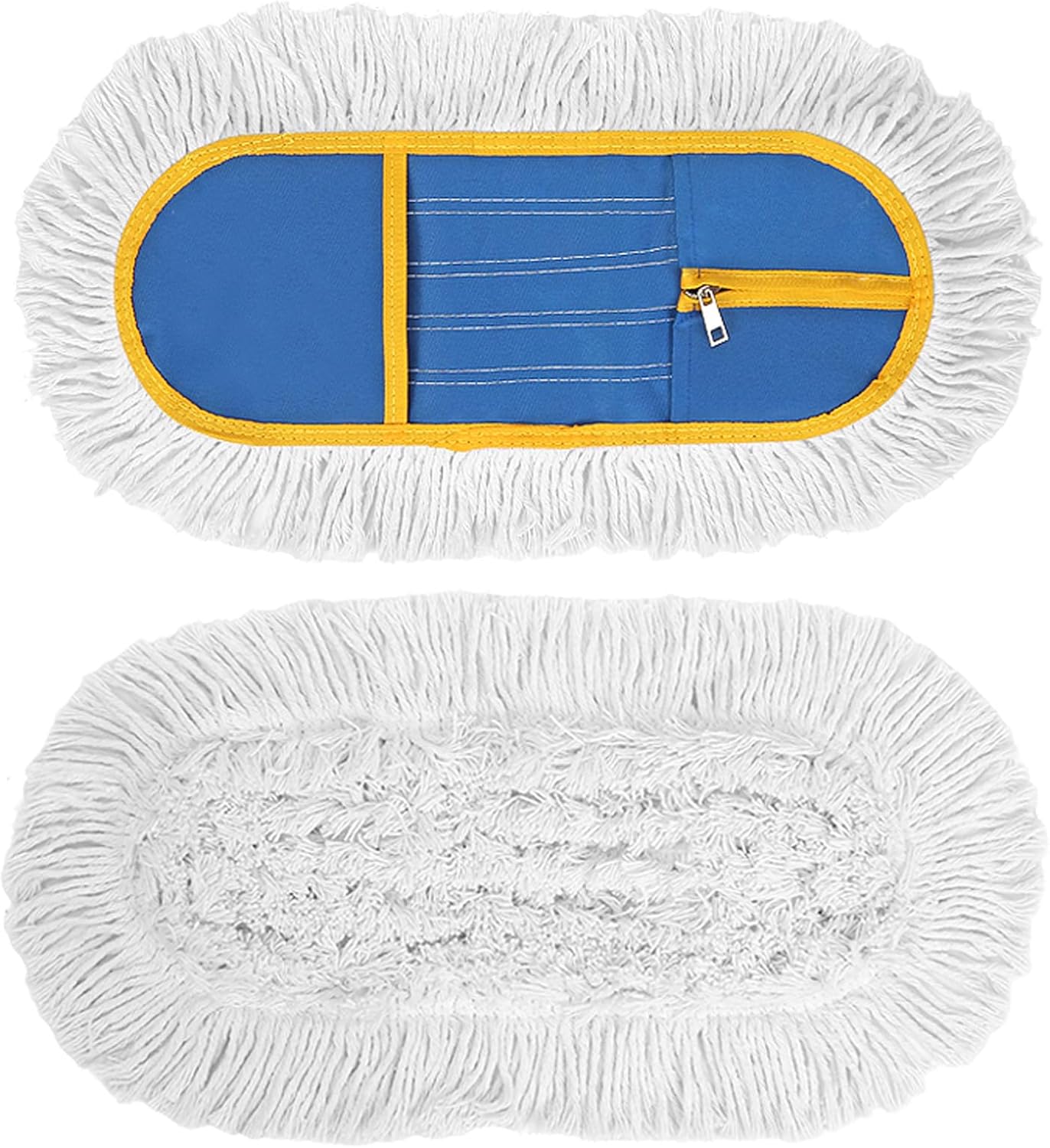 16 Inch Commercial Dust Mop Replacement Heads, 2 Pack Heavy Duty Industrial Cotton Mop Refill Pads
