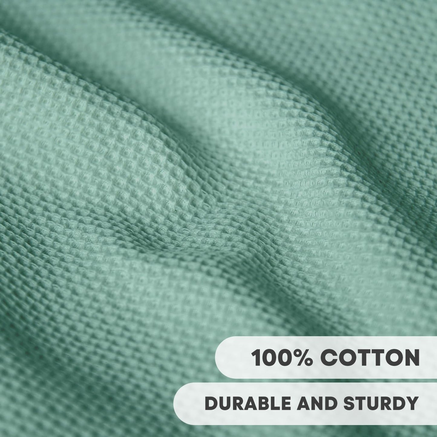 Artoid Mode 100% Cotton Light Green Waffle Weave Kitchen Dish Cloths, 12x12 Inch Ultra Soft