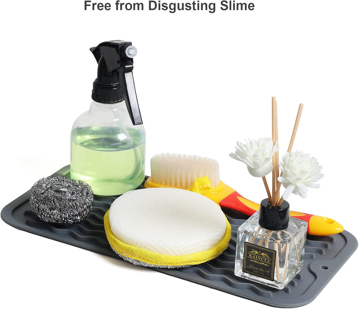 ZLR 2 Pcs Silicone Dish Drying Mats for Kitchen Counter, Eco-Friendly Fast Dry Dish Mat, Easy Clean