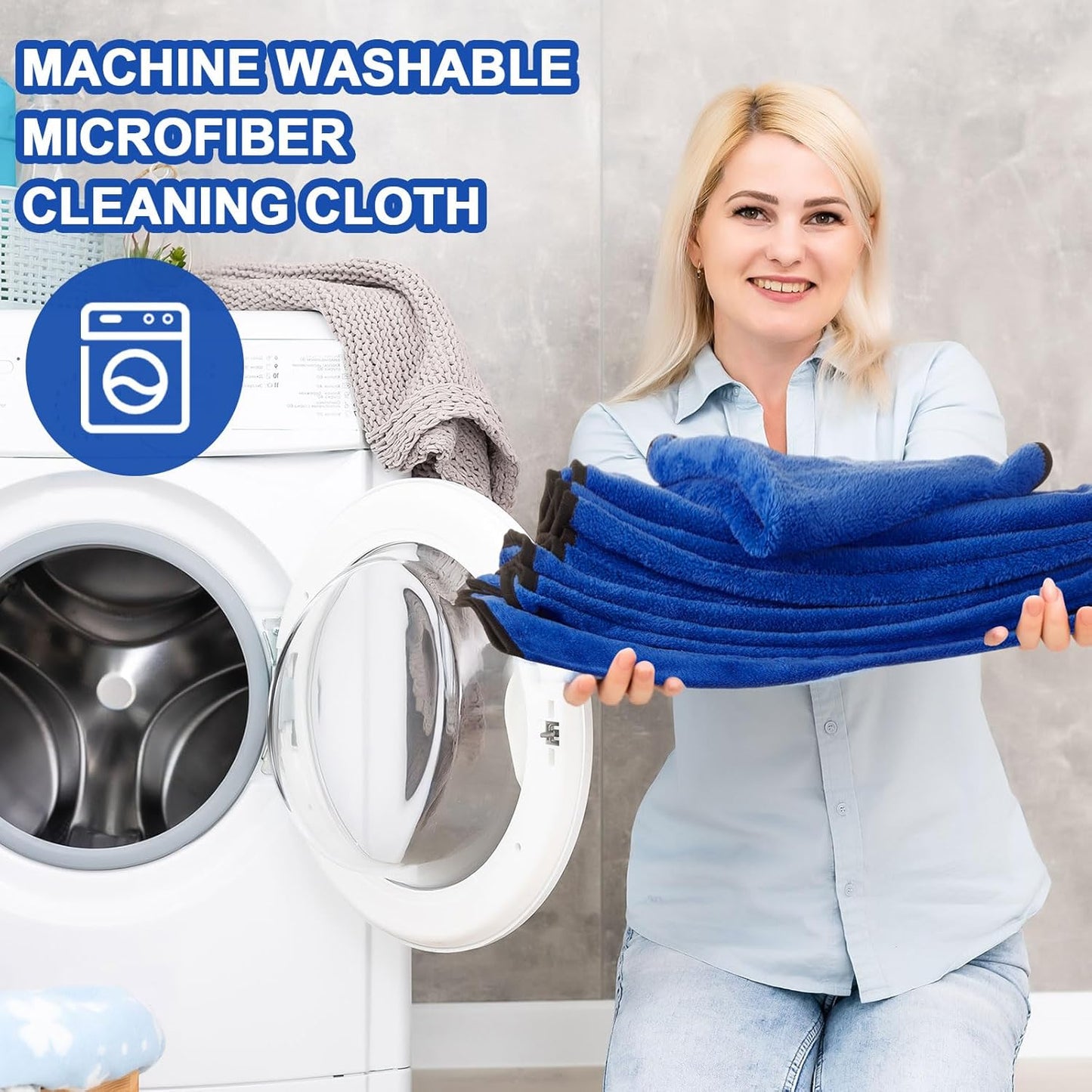 Tallew 50 Pcs Microfiber Towels 16 Inch x 16 Inch Microfiber Cloth Car Drying Towels for Cars