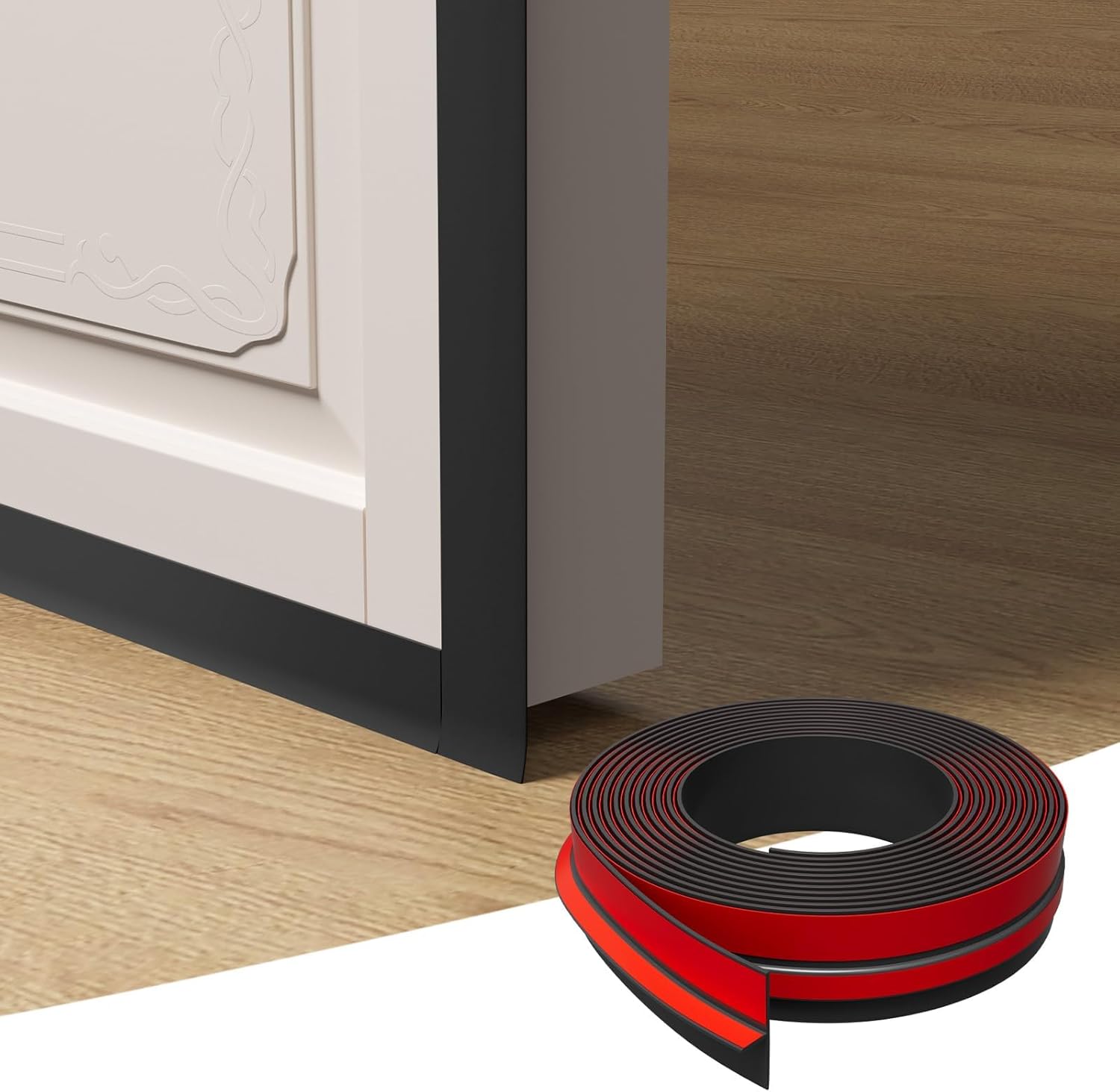 T-Shaped Door Draft Stopper, 1.97 in x 40 Ft Silicone Seal Strip for Windows Gaps, Weather