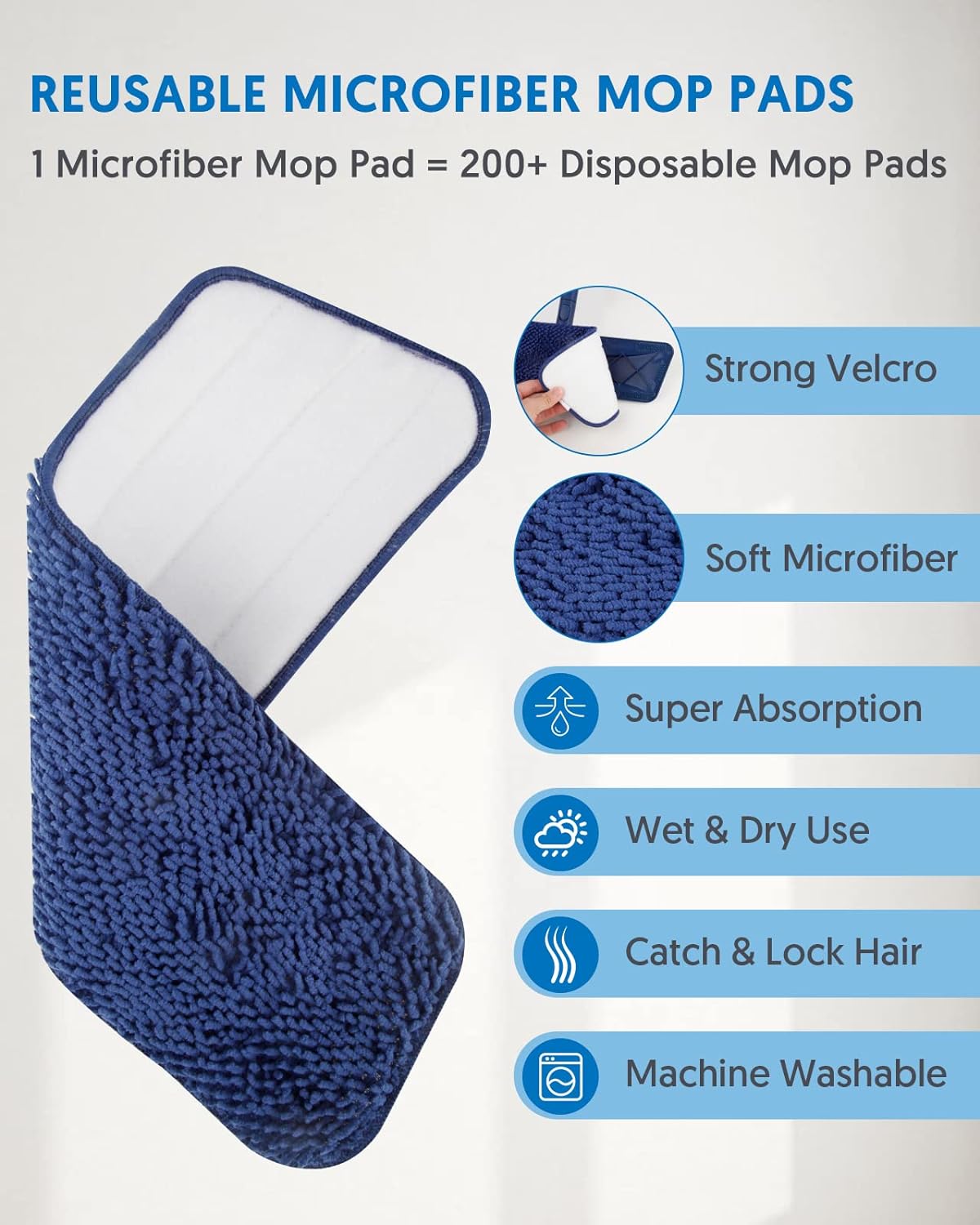 Microfiber Mops for Floor Cleaning - BPAWA Flat Floor Mop Wet Dry Use for Hardwood Floors Laminate