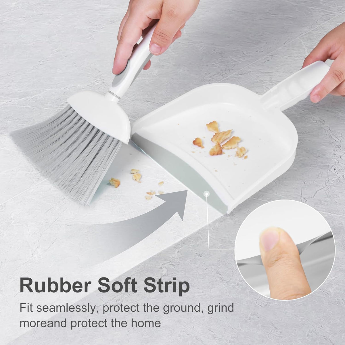 NACENA Small Dust Pan and Brush Set, Mini Broom and Dustpan Set Small Hand Broom and Brush Combo