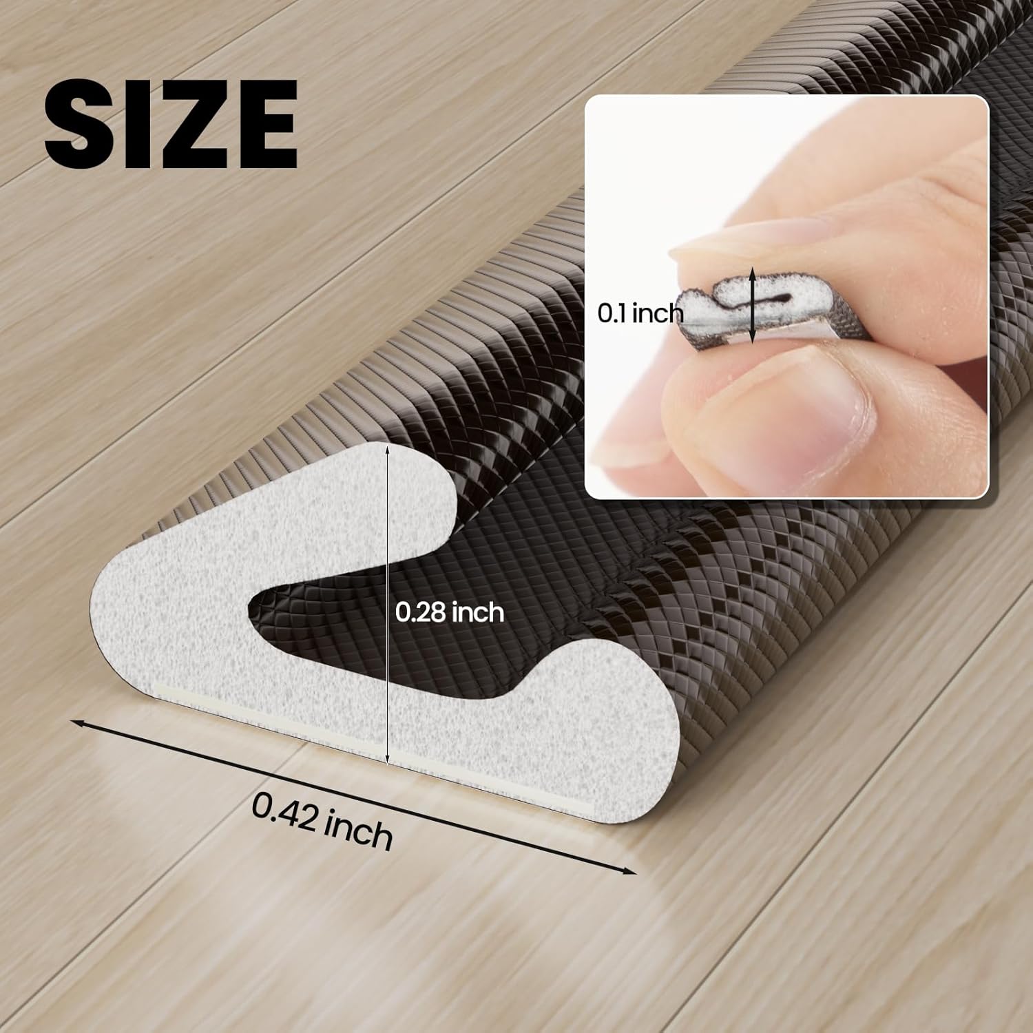 V Shape Foam Weather Stripping Door Frame Seal Strip 19.7FT Brown, Draft Stopper, Insulation
