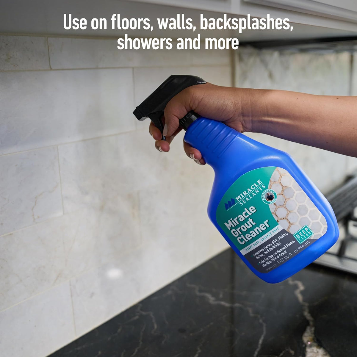 Miracle Sealants Heavy Duty Miracle Grout Cleaner Spray for Natural Stone, Marble, Tile & Grout