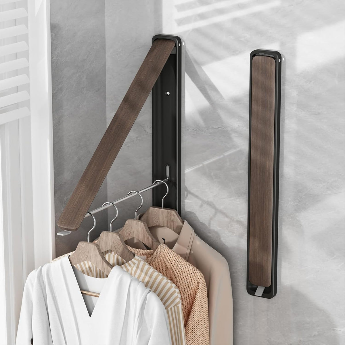 Clothes Drying Rack for Laundry Drying Rack Wall Mounted Clothes Hanger Rack Retractable Laundry