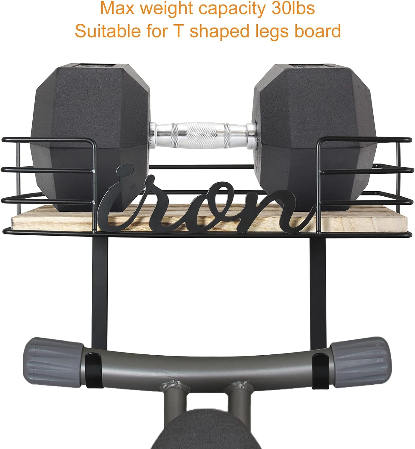 TJ.MOREE Hanger wall mount - Laundry Room Iron and ironing board Holder, Metal with Large Storage