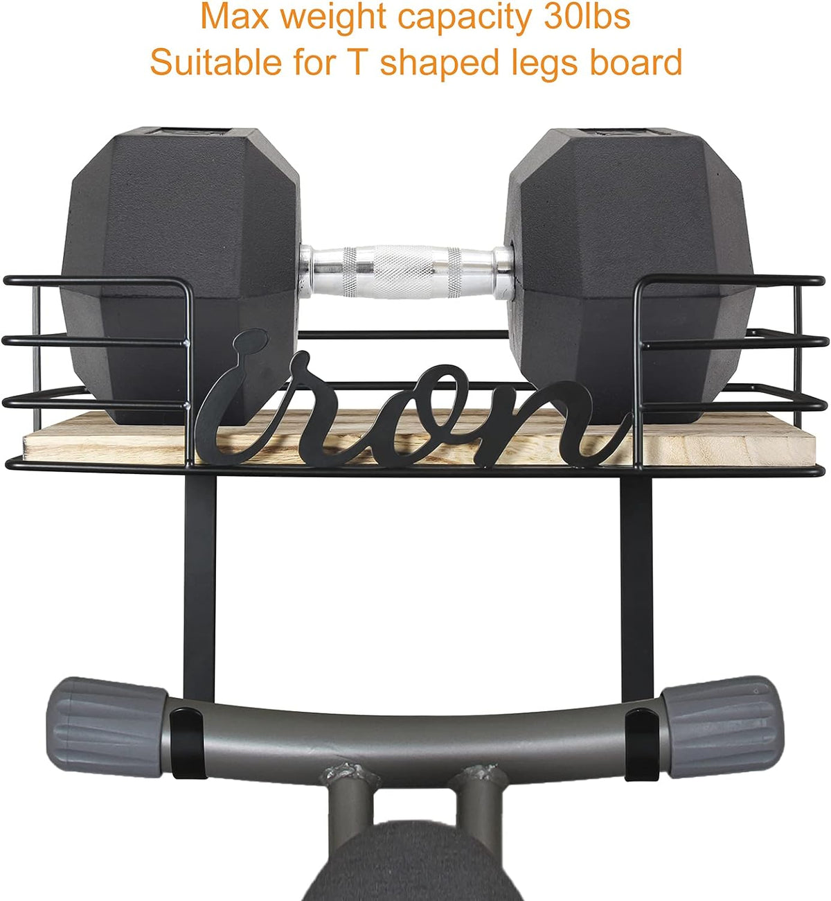 TJ.MOREE Hanger wall mount - Laundry Room Iron and ironing board Holder, Metal with Large Storage