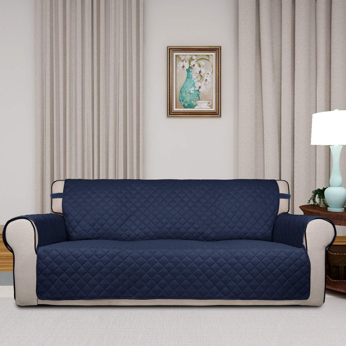 PureFit Reversible Quilted Sofa Cover, Water Resistant Slipcover Furniture Protector, Washable