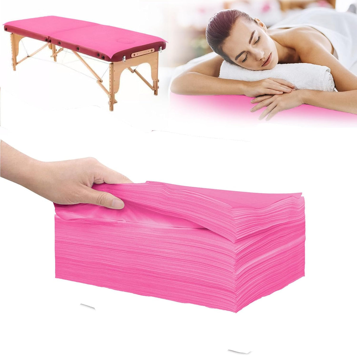 50Pcs Disposable Massage Table Sheets 31.5" x 71" Non-Woven Fabric Bed Covers for Ultimate Hygiene