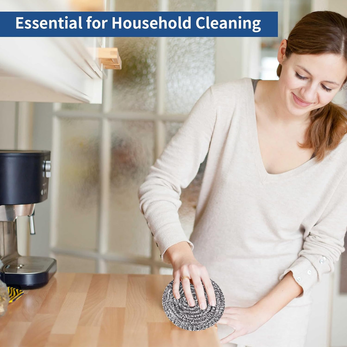 Stainless Steel Scrubber Scrubbing Scouring Pad Sponges Clean Pot Pan and Steel Wool for Kitchen