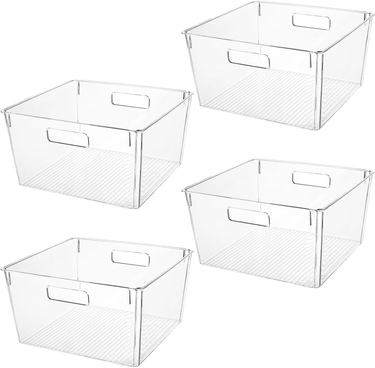Extra Large Clear Plastic Storage Bins, Perfect for Kitchen Organization or Pantry Organization and