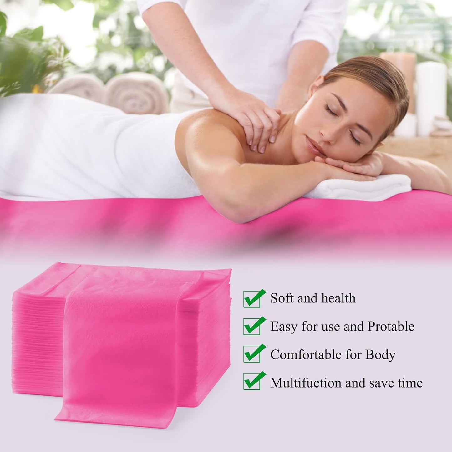 200Pcs Disposable Massage Table Sheets 31.5" x 71" Non-Woven Fabric Bed Covers for Ultimate Hygiene