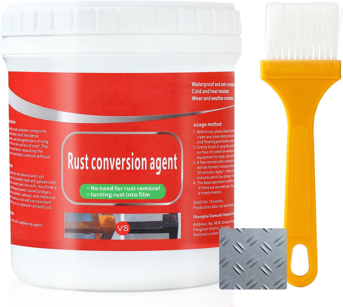 Water-Based Metallic Paint,Rust Removal Converter Metallic Paint,Rust Remover Converter for Metal