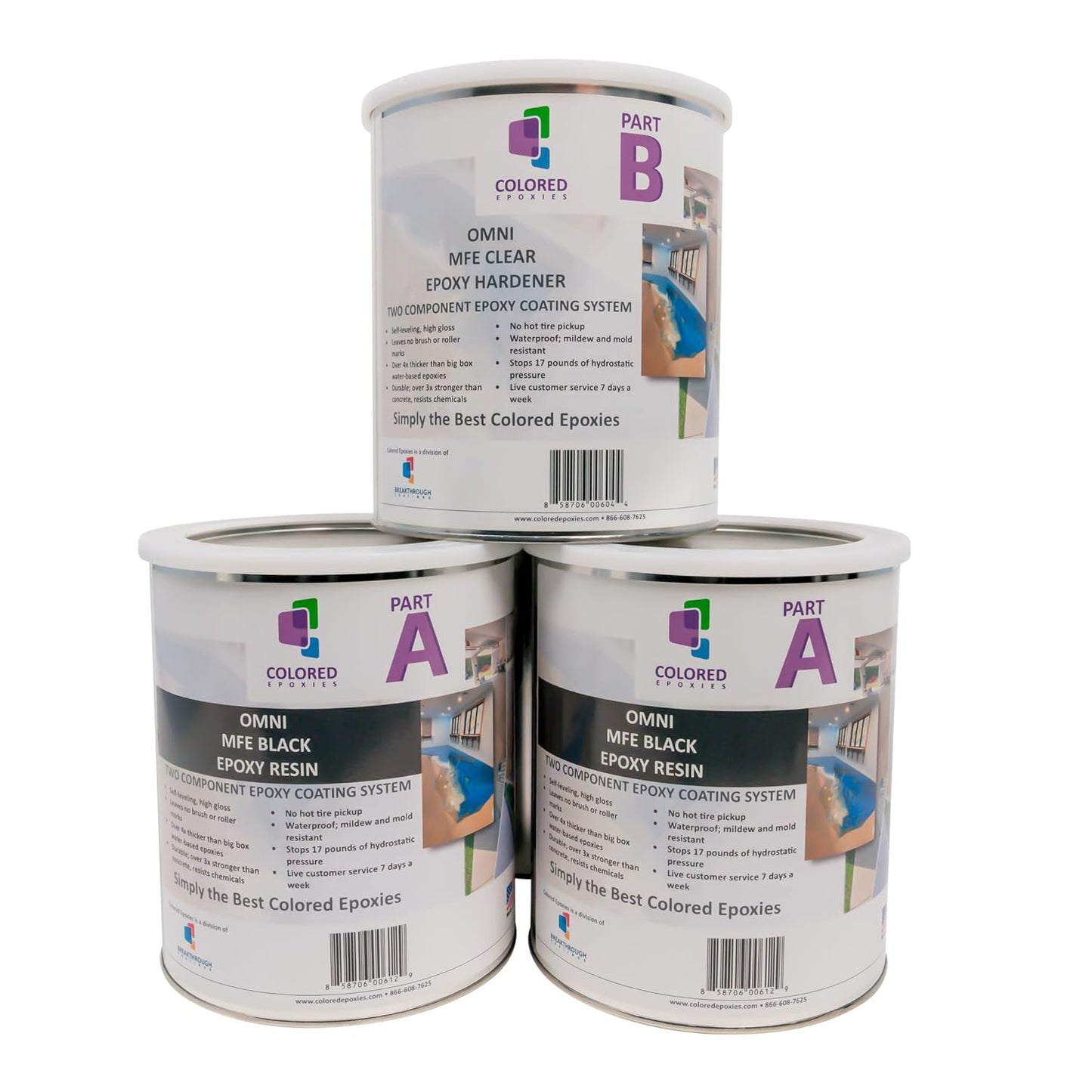 Coloredepoxies 10015 Black Epoxy Resin Coating Made with Beautiful and Vibrant Pigments, 100%