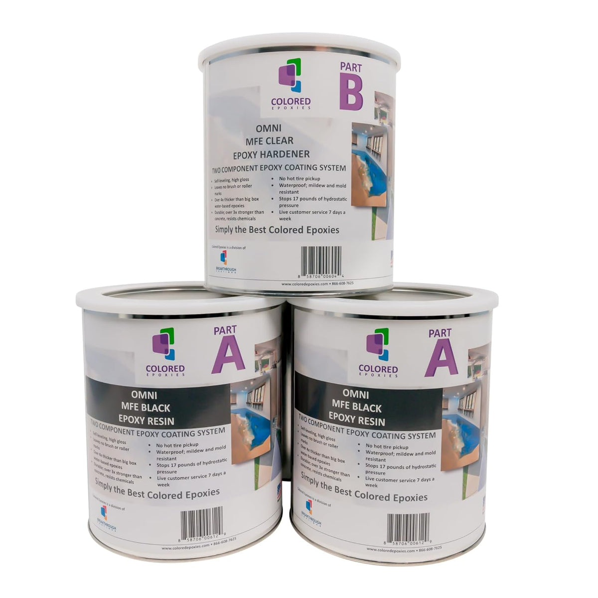 Coloredepoxies 10015 Black Epoxy Resin Coating Made with Beautiful and Vibrant Pigments, 100%