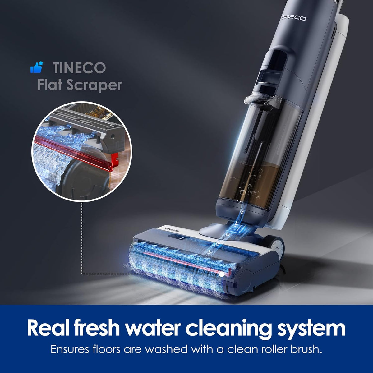 Tineco Floor ONE S5 Smart Cordless Wet Dry Vacuum Cleaner and Mop for Hard Floors, Digital Display