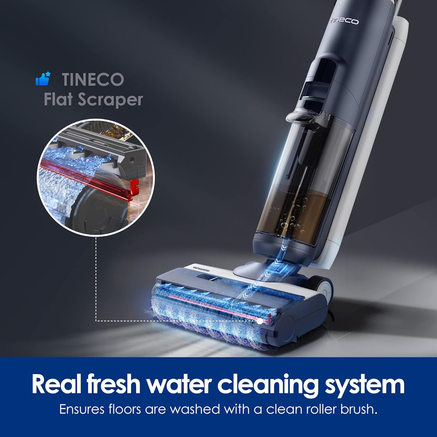 Tineco Floor ONE S5 Smart Cordless Wet Dry Vacuum Cleaner and Mop for Hard Floors, Digital Display