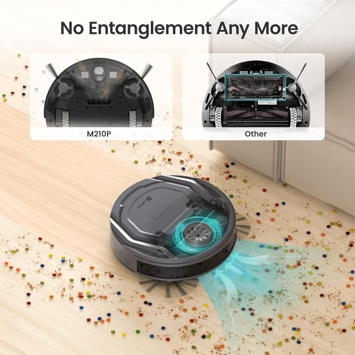 Lefant M210P Robot Vacuum Cleaner, Super Thin, Powerful Suction, Quiet, Self-Charging, Ideal for