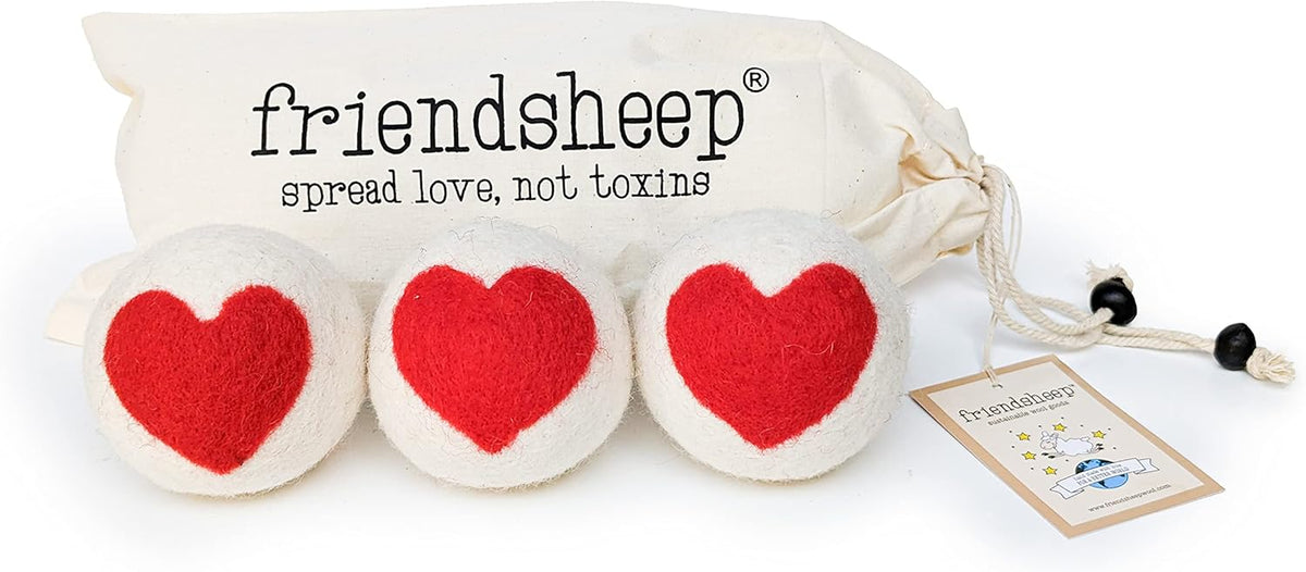 Friendsheep Wool Dryer Balls, Organic Reusable Fabric Softener Alternative for Laundry, Handmade