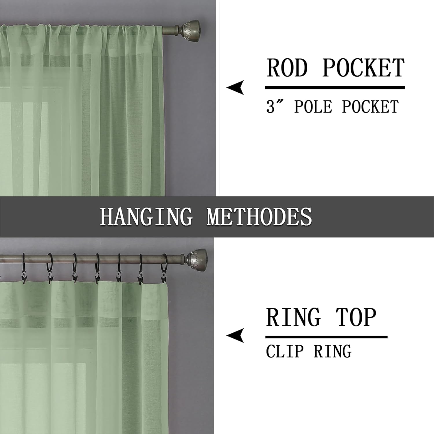 Tollpiz Sheer Tier Curtains Kitchen Linen Textured Half Curtain Sheers Light Filtering Rod Pocket