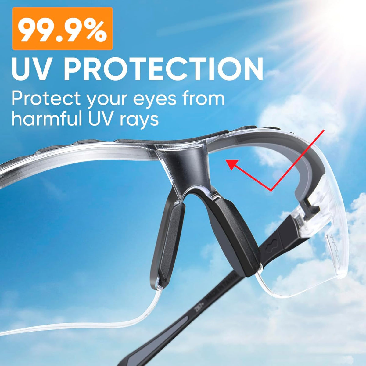 TICONN Anti-Fog Safety Glasses for Men and Women, ANSI Z87.1 Scratch Proof Eye Goggles with