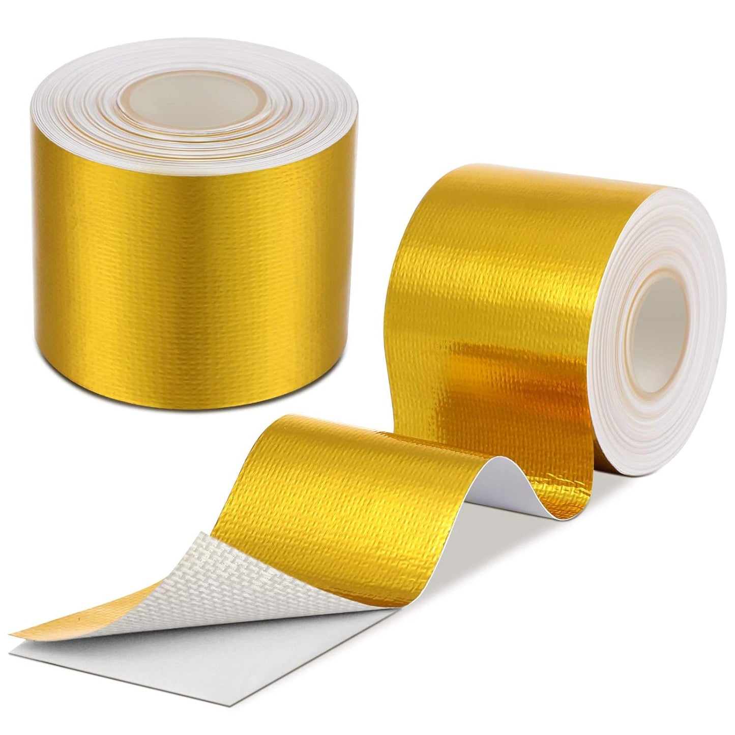 Zonon 2 Rolls Aluminum Foil Tape Heat Shield Tape Barrier Adhesive Reflective Fiberglass Thermal
