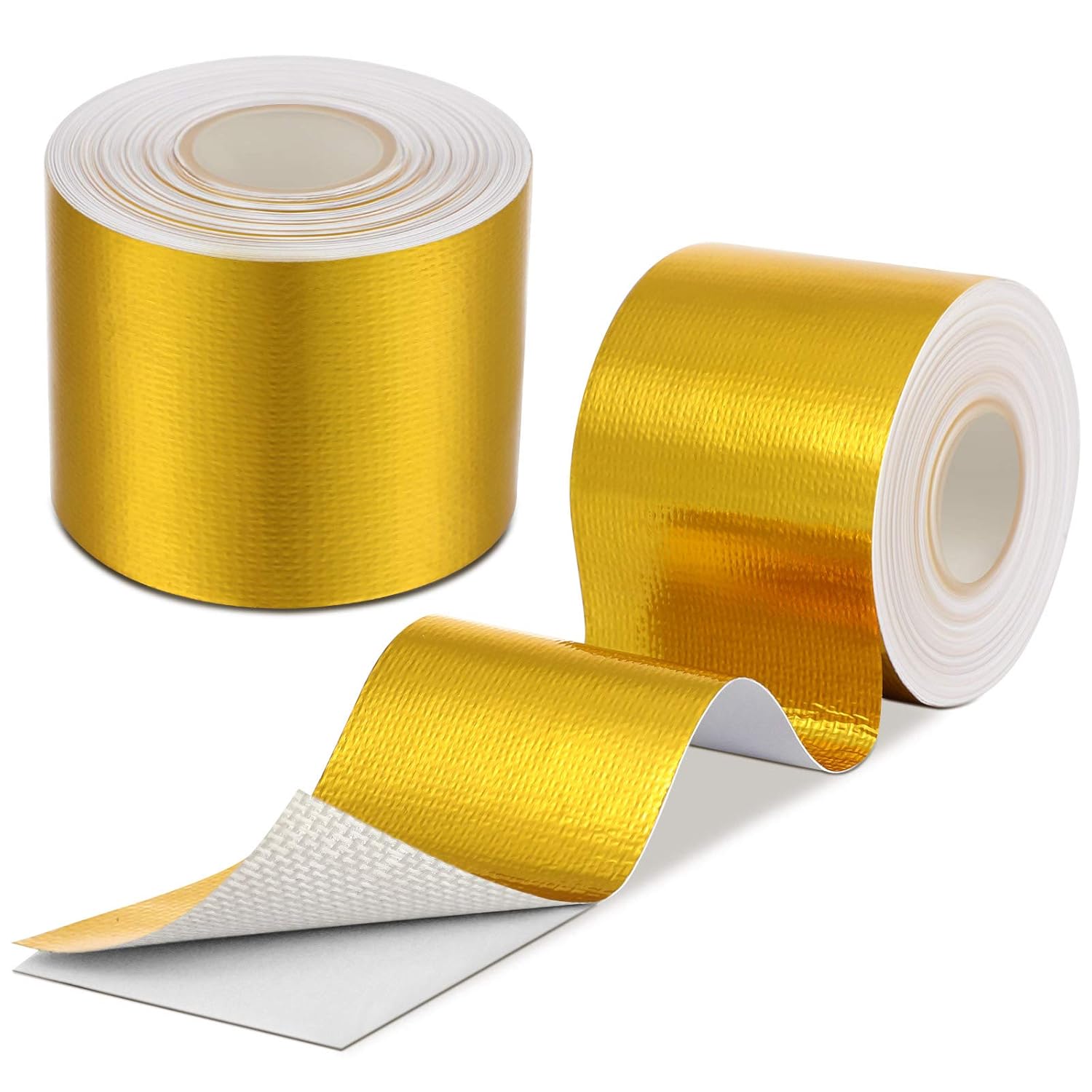 Zonon 2 Rolls Aluminum Foil Tape Heat Shield Tape Barrier Adhesive Reflective Fiberglass Thermal