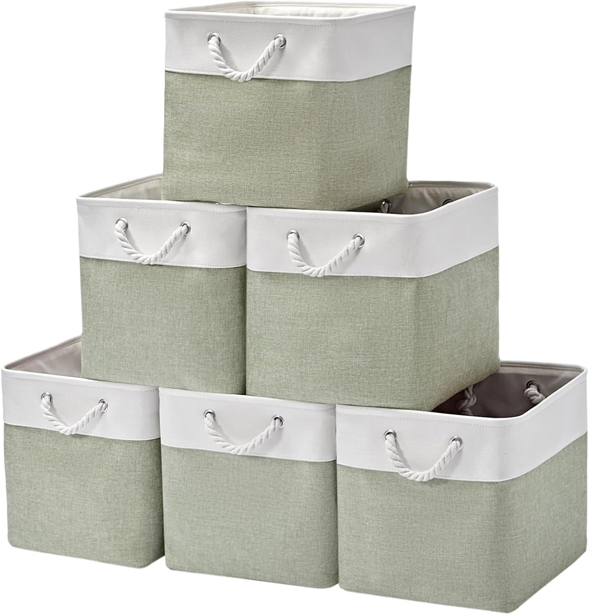13 x 13 Inch Extra Large Storage Cubes,6 Pack Cube Storage Bins for Shelves，Fabric Collapsible