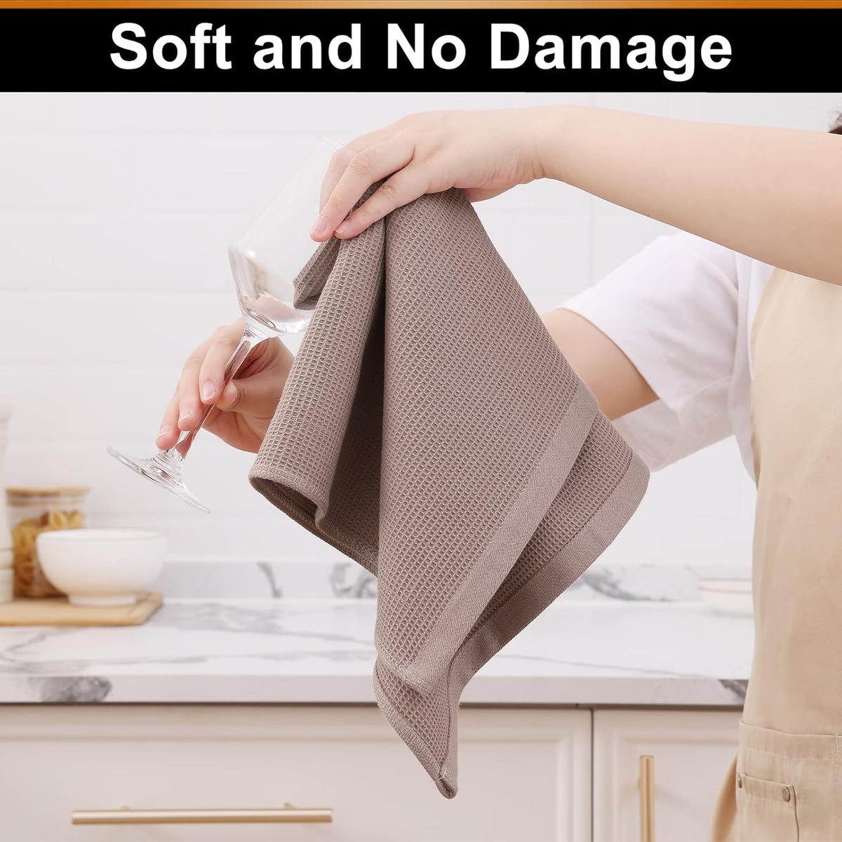 Homaxy 100% Cotton Waffle Weave Kitchen Towels - 8 Pack Soft and Absorbent Dish Towels - 16 x 26