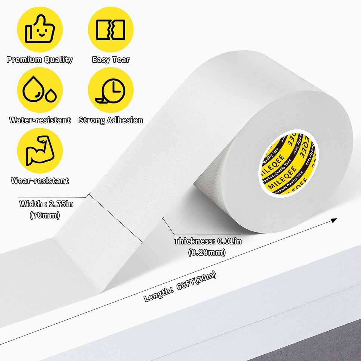 Cloth Duct Window Seal Strip Tape for Winter, 2.75in x 66FT, Weather Stripping Sealing Insulation