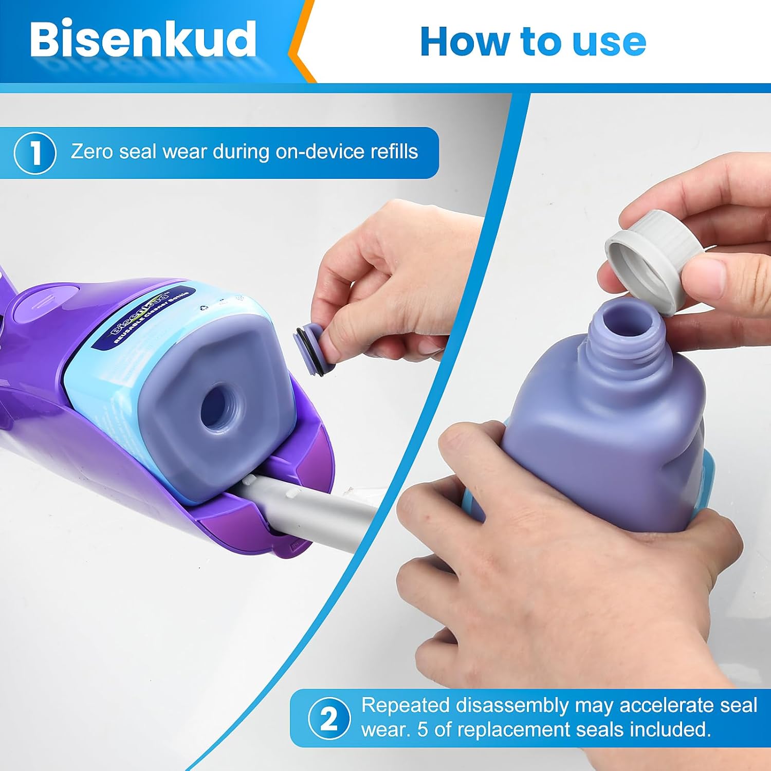 Refillable Bottle for Swiffer Wet Jet Mop - 500ml /17 FL OZ - Leak-Proof HDPE Solution Bottle