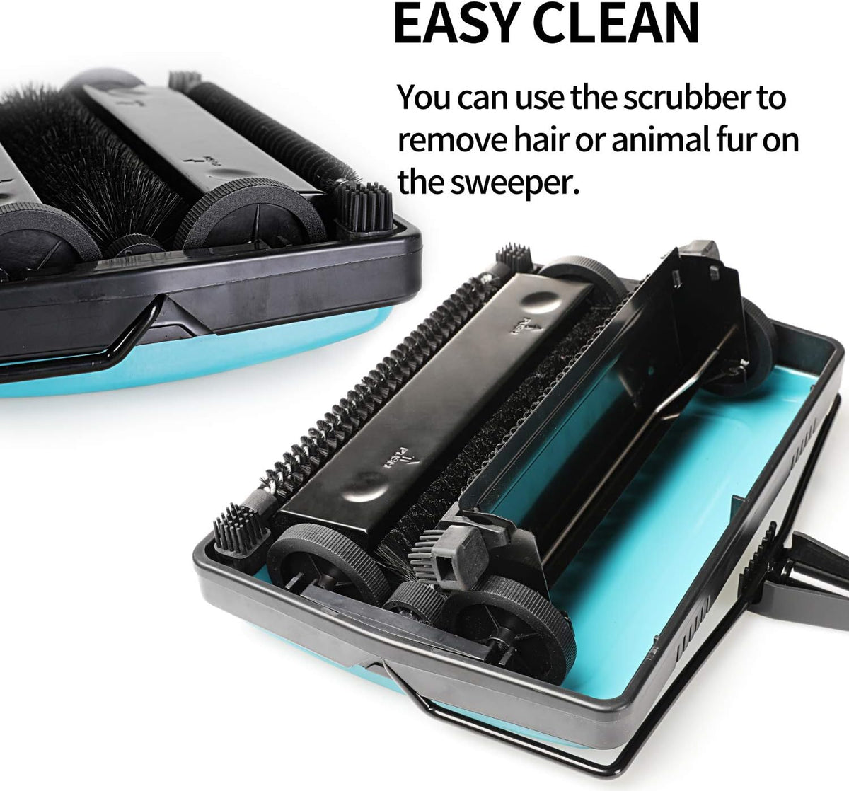 Yocada Carpet Sweeper Cleaner for Home Office Low&Undercoat Carpets Rugs Pet Hair Dust Scraps Paper