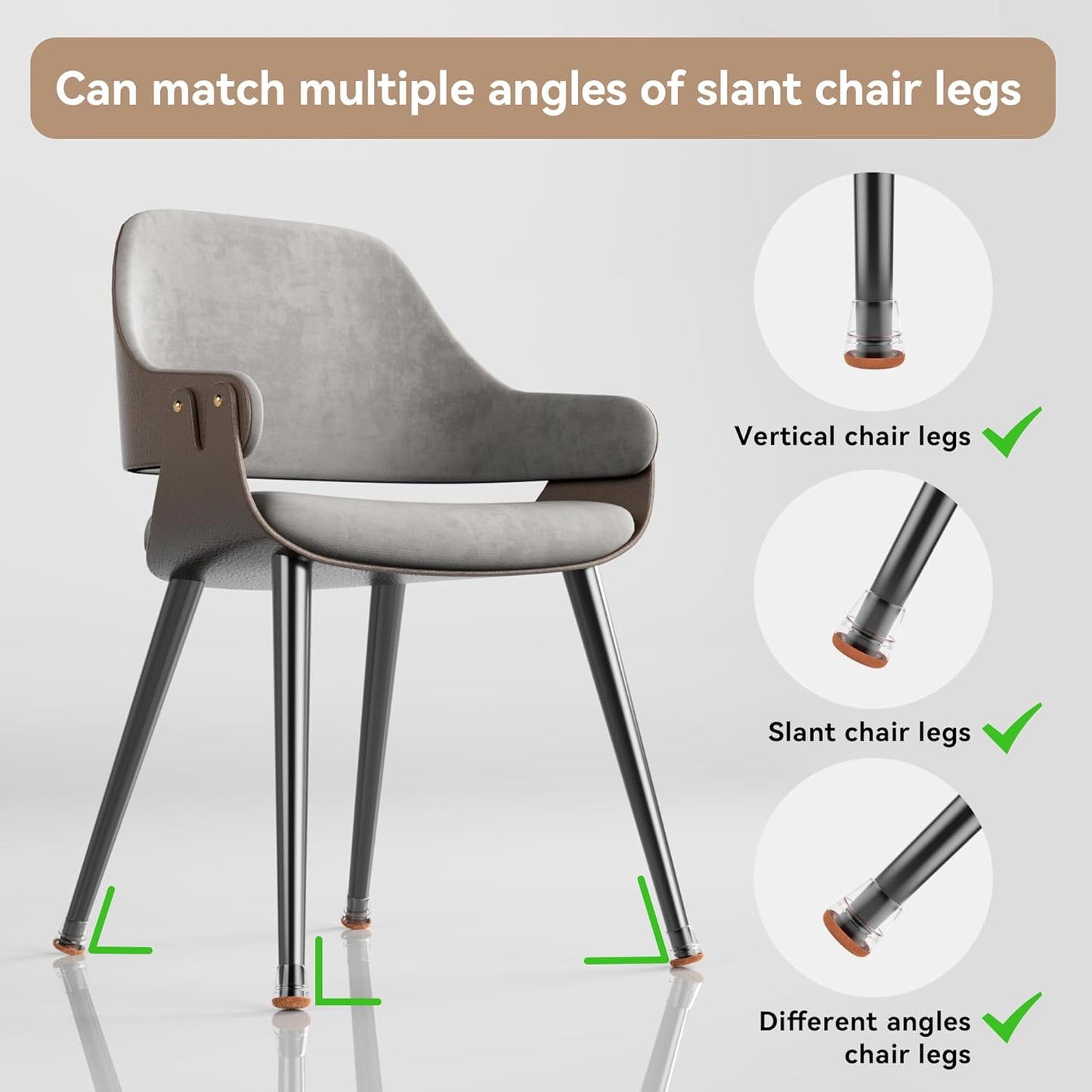 24PCS Upgraded Silicone Chair Leg Floor Protectors for Hardwood Floors, Furniture Sliders for Chair