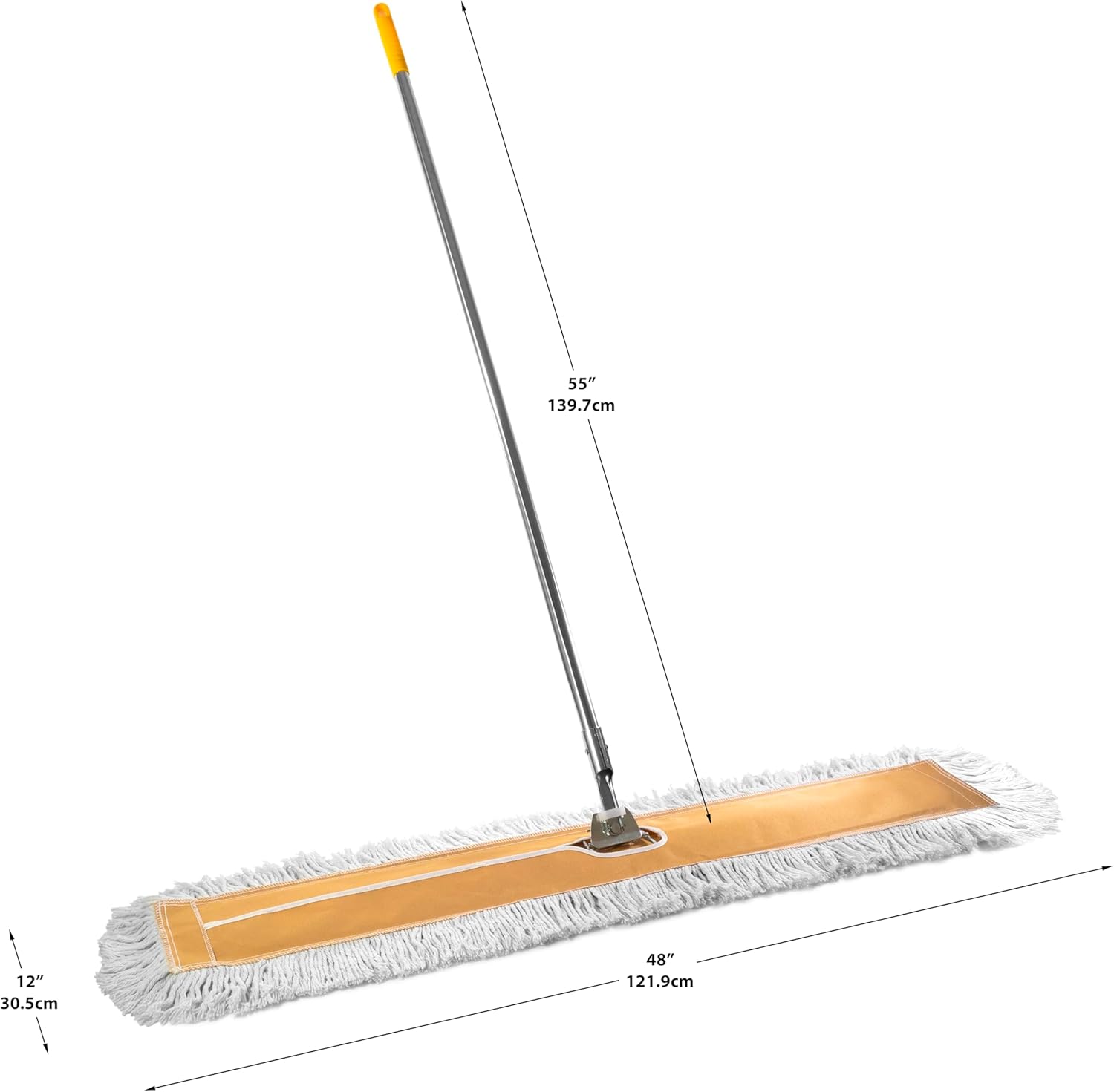 Commercial Dust Mop – 48” Floor Sweeper for Tiles, Hardwood, and Laminate Floors, with Aluminum