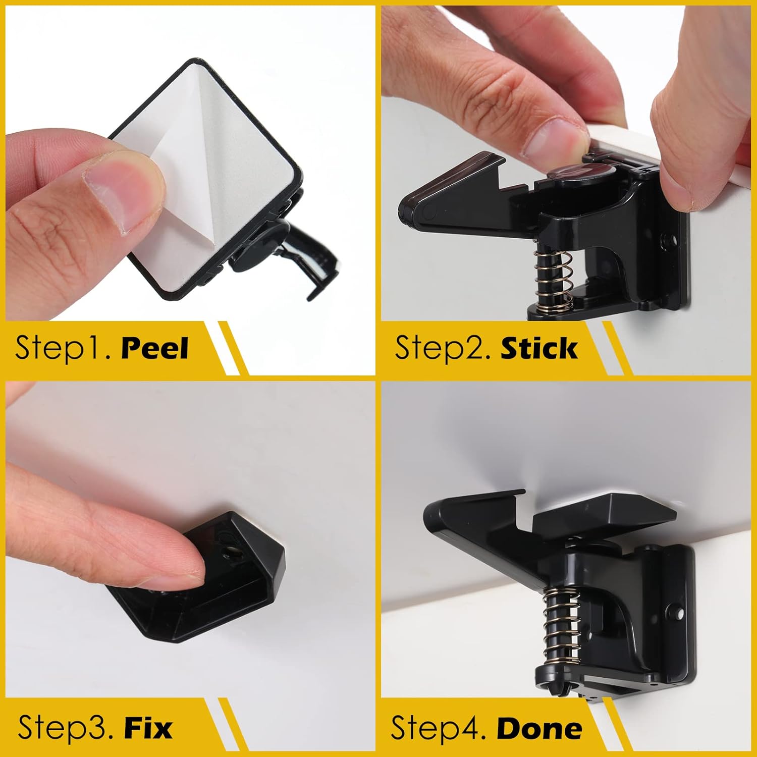 Tuanse 30 Pcs Cabinet Locks Invisible Safety Drawer Latches with Screws Self Adhesive Cabinet