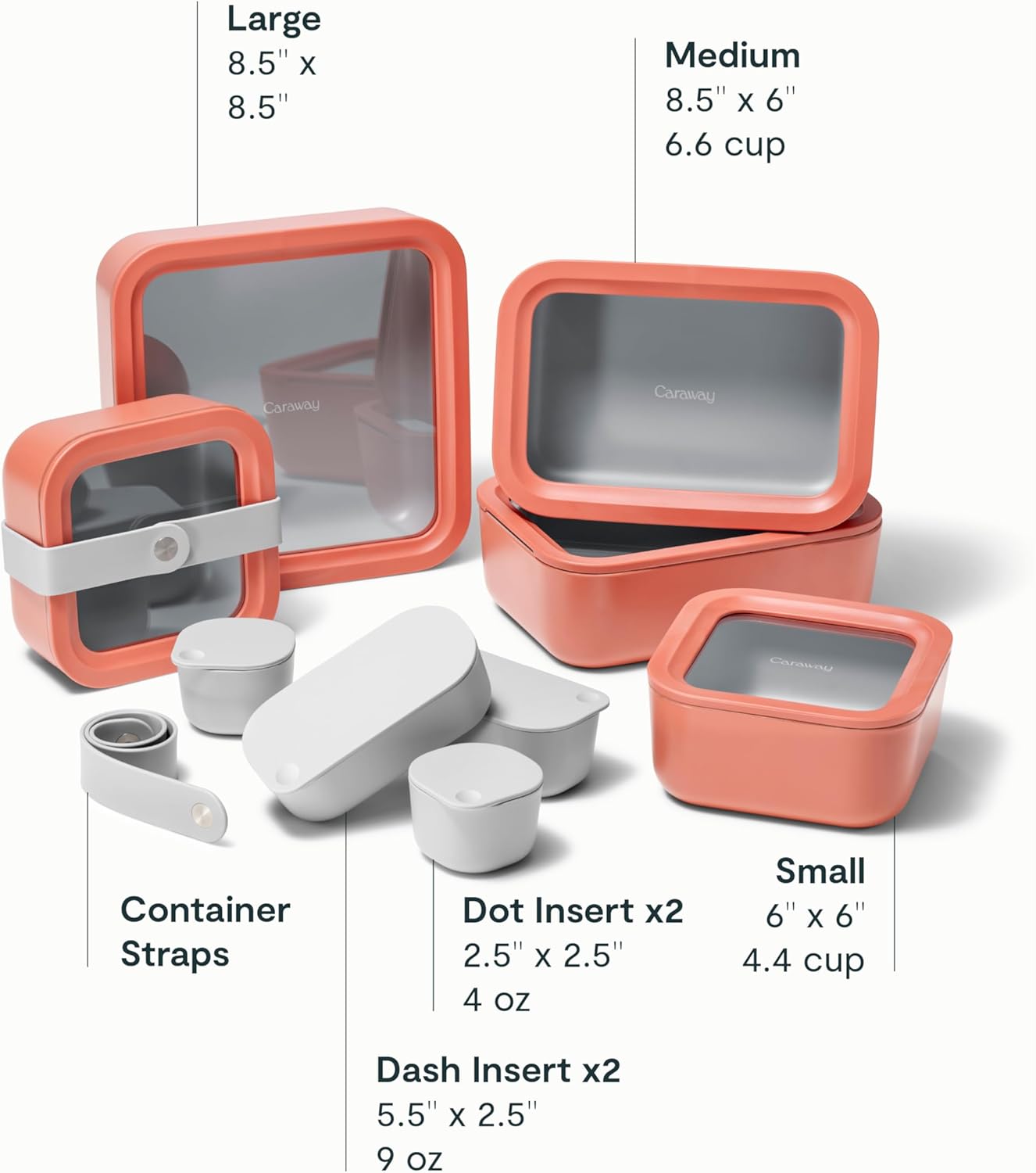 Caraway 14pc Glass Food Storage Container Set - Easy to Store, Non Toxic Lunch Box - with Glass