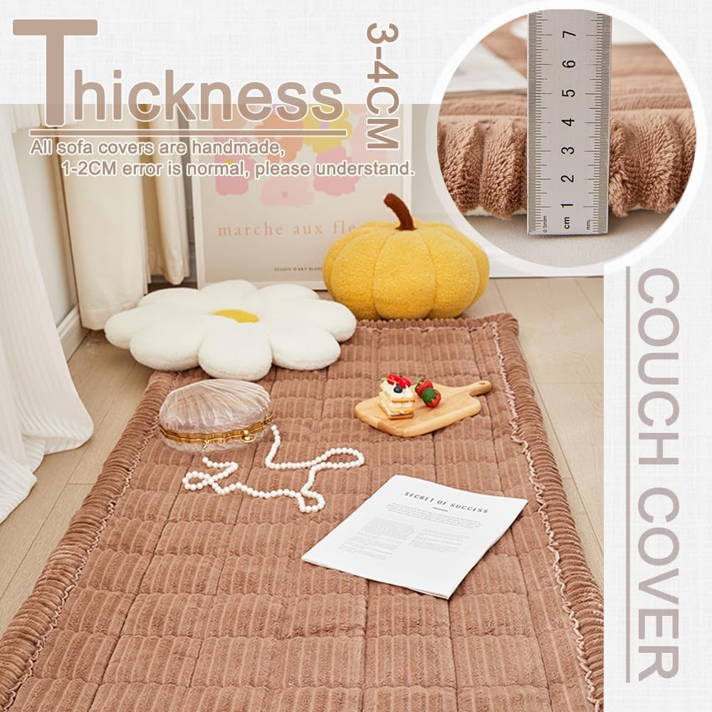 Couch Cover for Dogs Washable, Fuzzy Pet Couch Covers for 3 Cushion Sofa Pet Friendly, Non Slip