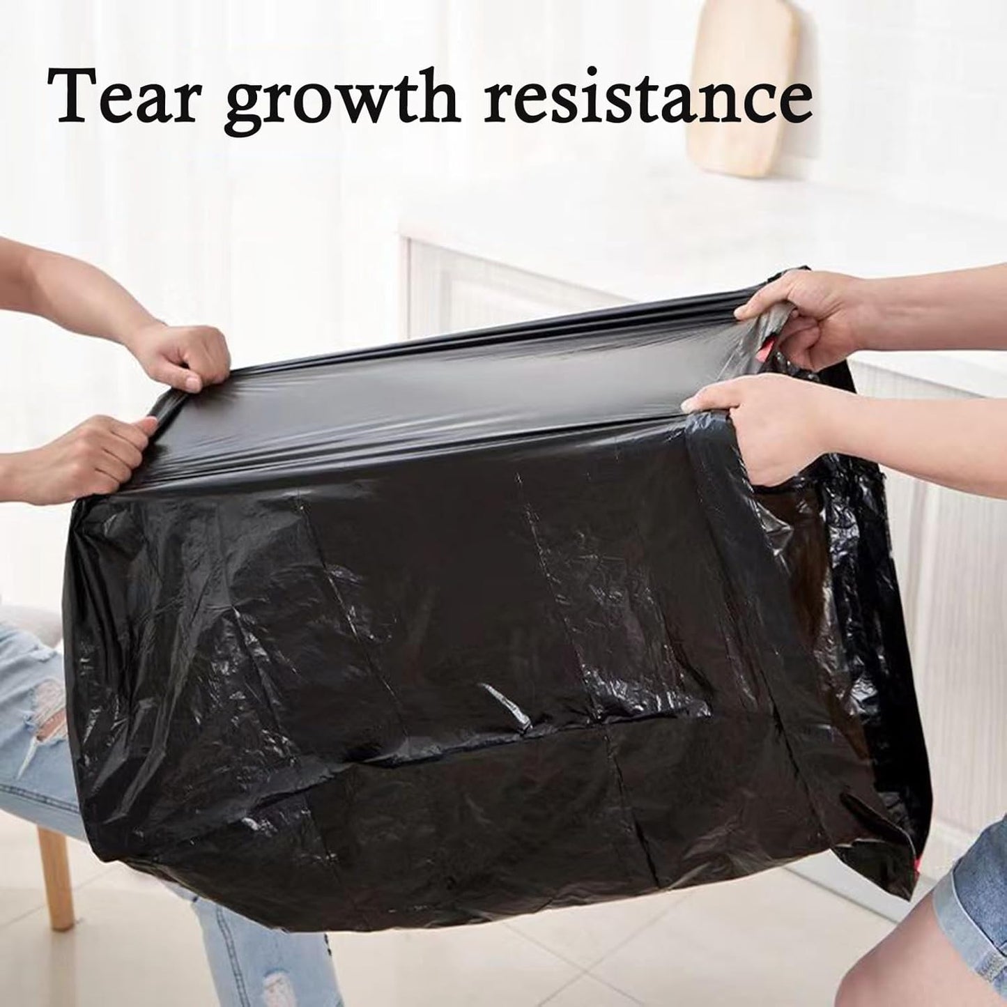 Large Black Trash Bags 20-21 Gallon Drawstring Garbage Bags,Measuring 28x 33.8 inches,Heavy Duty